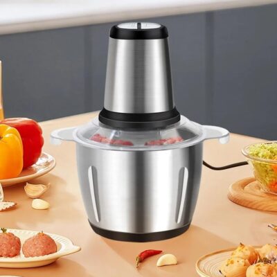 TOUARETAILS 700W Stainless Steel Electric Meat Mixer Grinders with Bowl for Heavy Kitchen Food Chopper Mixer, Meat, Vegetables, Onion Slicer Garlic Slicer